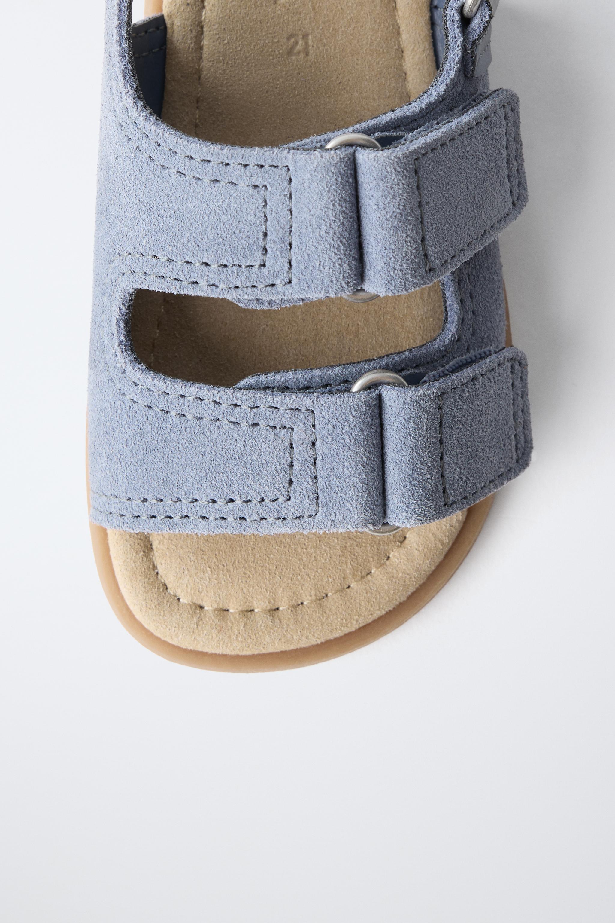SANDALES PIEDS NUS DOUBLE BRIDE EN CUIR